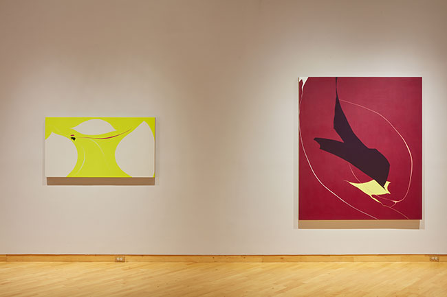 Installation view of THE LYRICAL MOMENT: Modern Contemporary Abstraction by Helen Frankenthaler and Heather Gwen Martin exhibition at USF Contemporary Art Museum. Photo: Will Lytch.