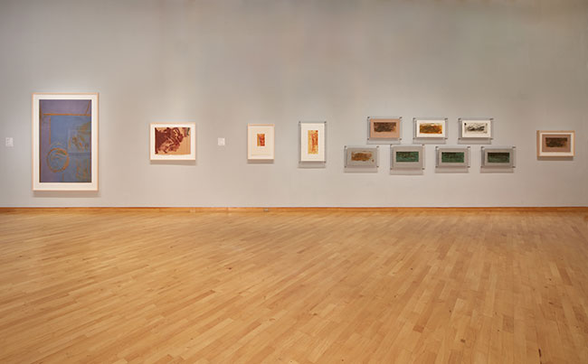 Installation view of THE LYRICAL MOMENT: Modern Contemporary Abstraction by Helen Frankenthaler and Heather Gwen Martin exhibition at USF Contemporary Art Museum. Photo: Will Lytch.