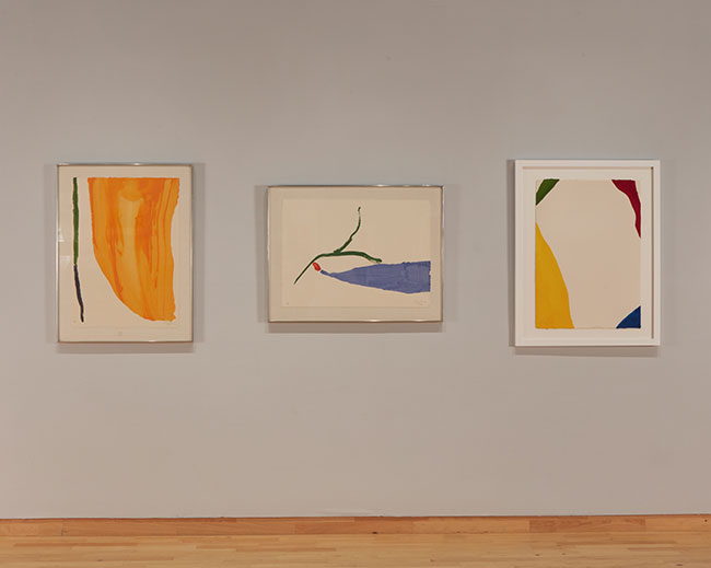 Installation view of THE LYRICAL MOMENT: Modern Contemporary Abstraction by Helen Frankenthaler and Heather Gwen Martin exhibition at USF Contemporary Art Museum. Photo: Will Lytch.